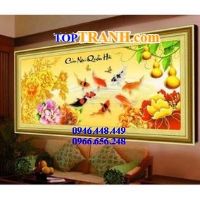 Tranh gắn đá cửu ngư quần hội